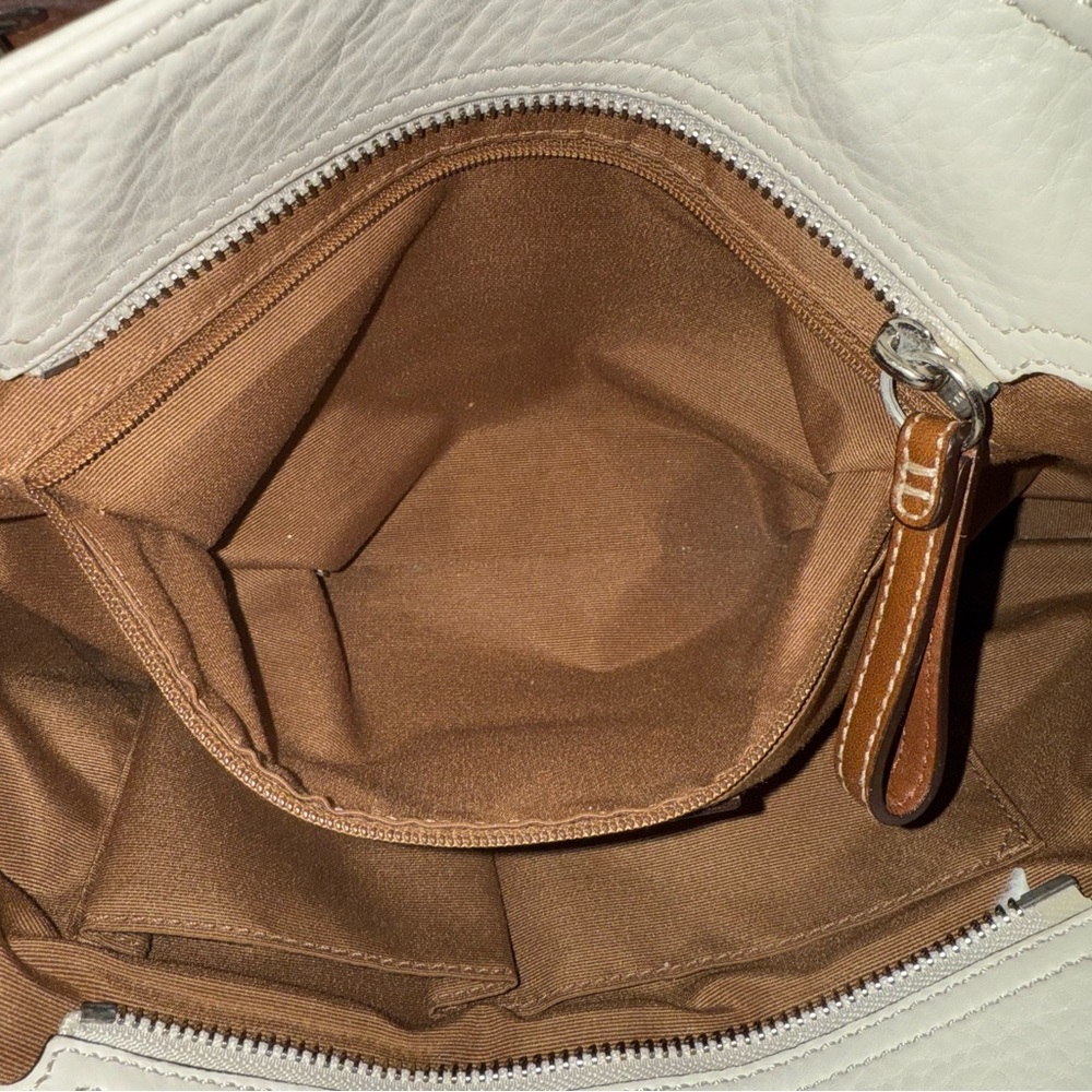 Vintage Y2K Coach Soho Pebbled Leather Small Hand Bag Cream Brown Purse F12302 - Picture 6 of 16